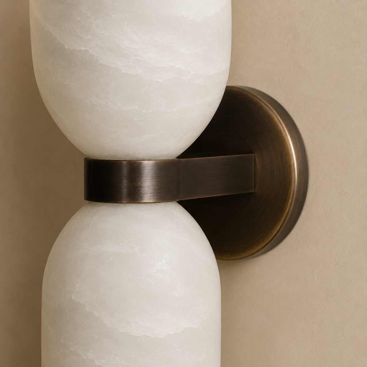 Marble Wall Light - Premium Natural Stone Brass Sconce