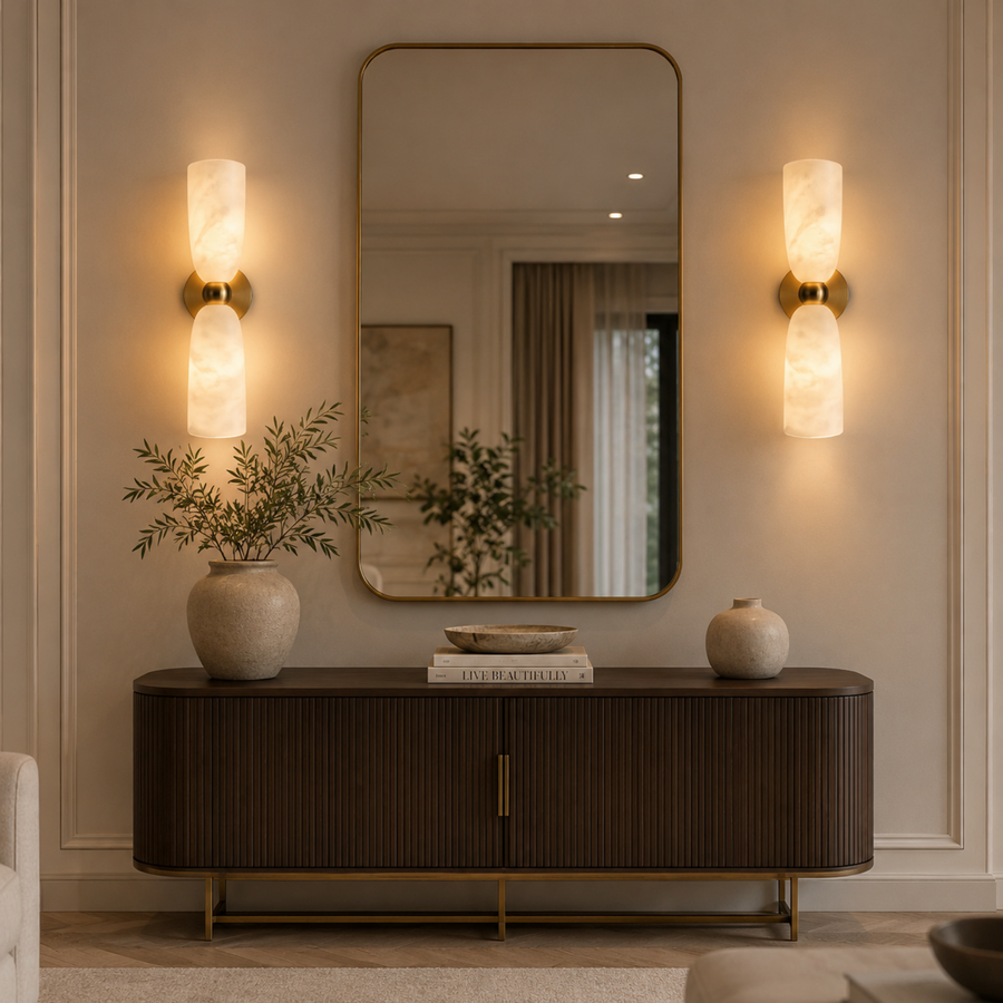 Marble Wall Light - Modern Natural Stone Sconce