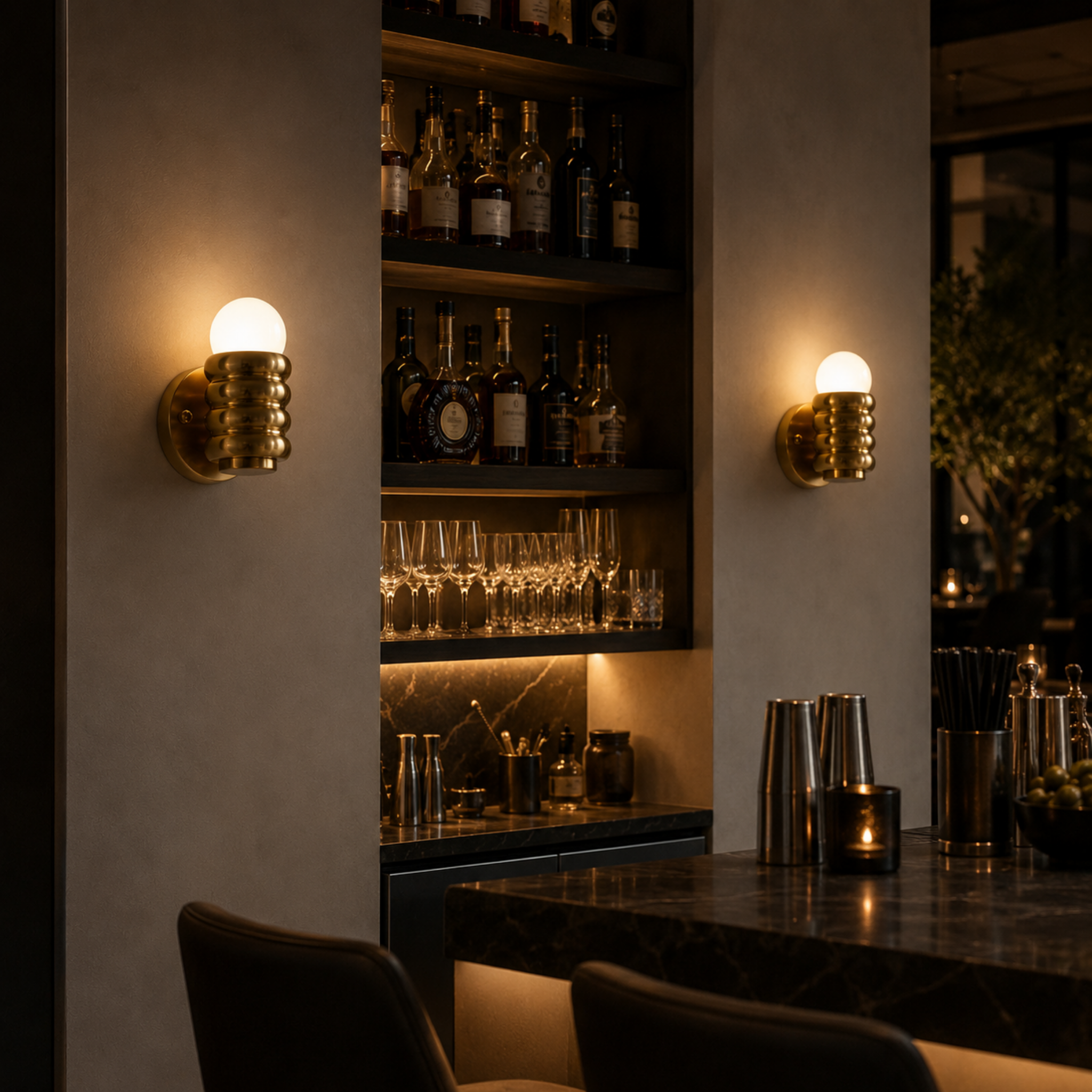 Brass Wall Light - Sculptural Modern Sconce