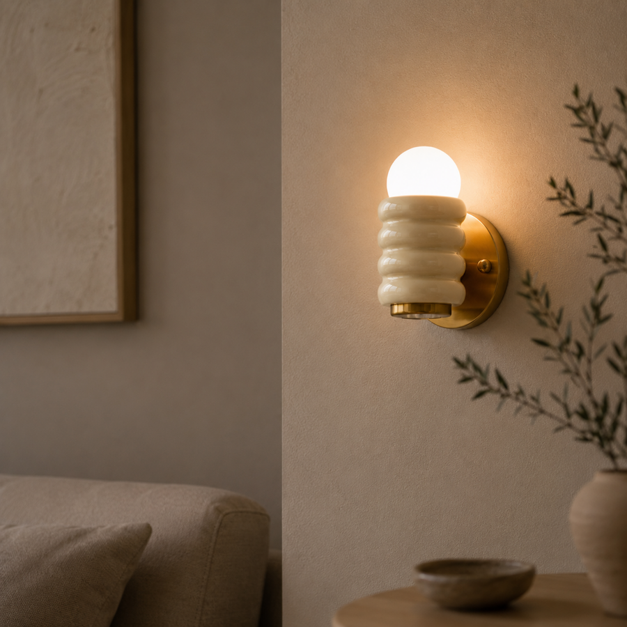 Brass Wall Light - Sculptural Modern Sconce