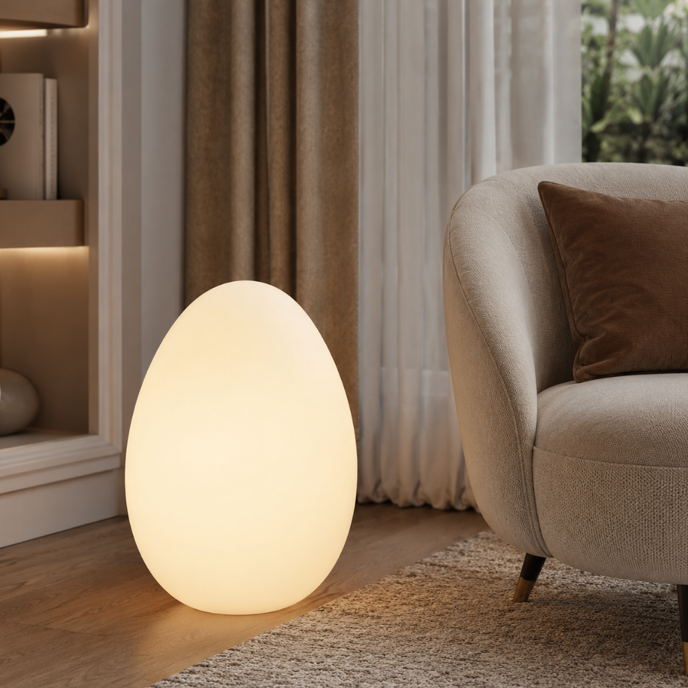 Modern Floor Lamp - Sculptural Egg Minimalist