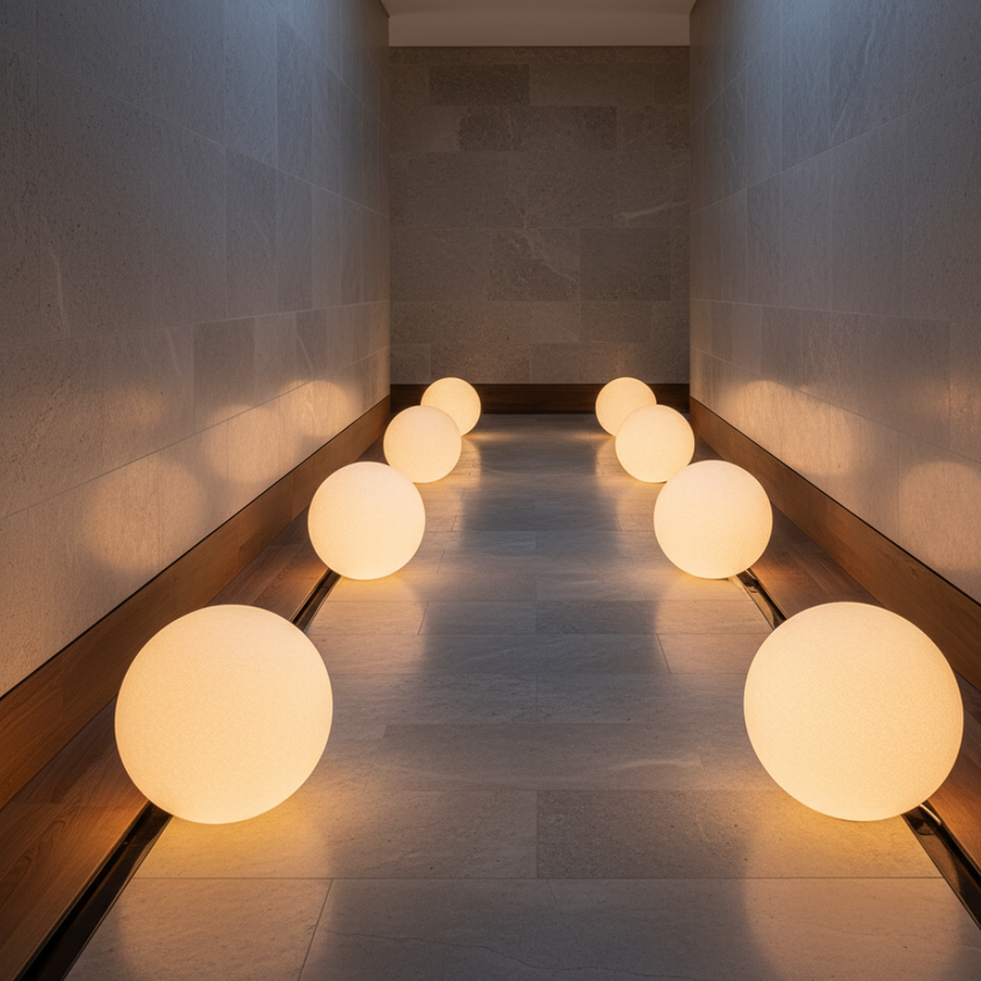 Modern Floor Lamp - Globe Pendant Design