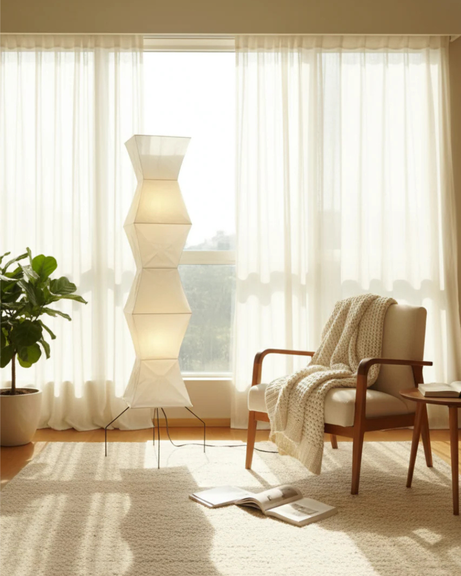 Modern Floor Lamp - Minimalist Japanese Washi Paper