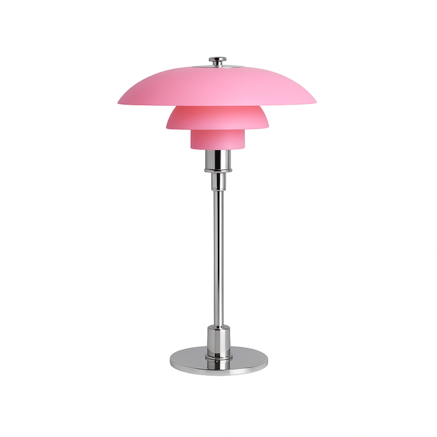 Scandinavian Glass Table Lamp – Layered Nordic Shade