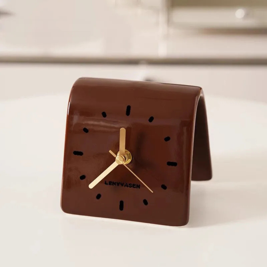 Ceramic Desktop Clock Minimalist - Modern Home Decor