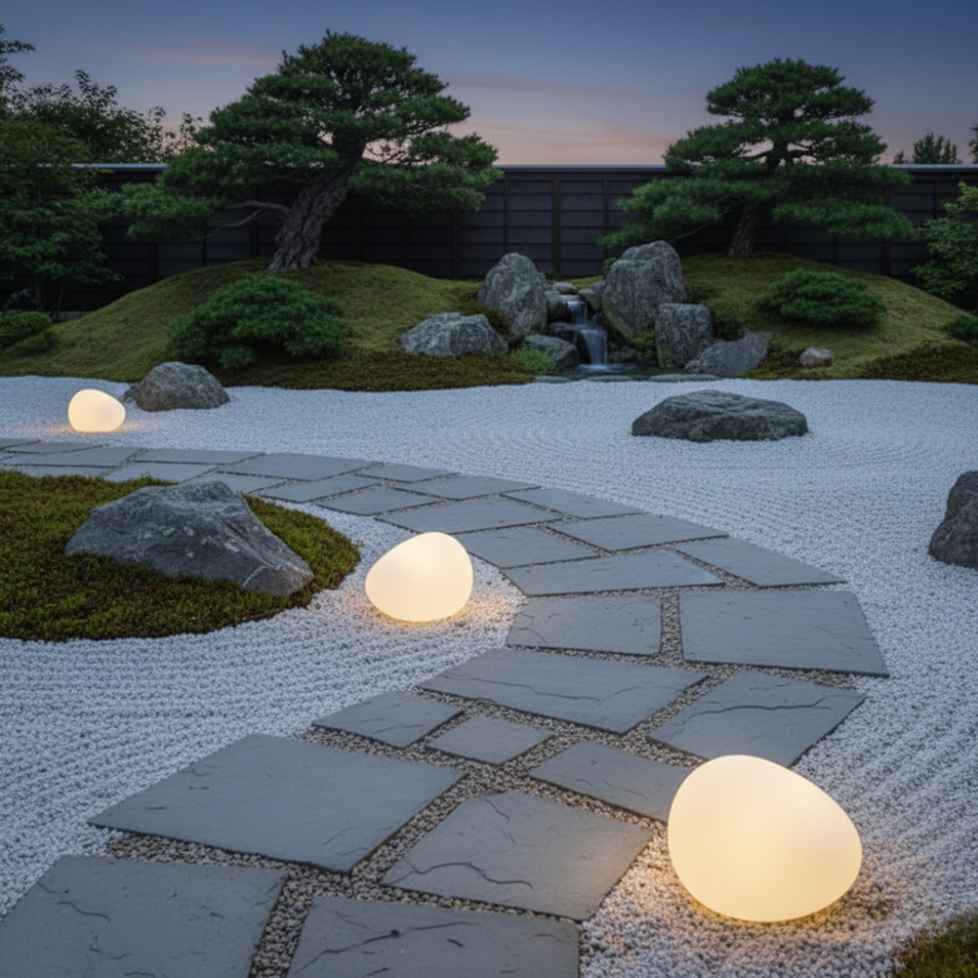 LunaStone | Solar Outdoor Pebble Stone Light, Waterproof LED Pathway Light for Garden