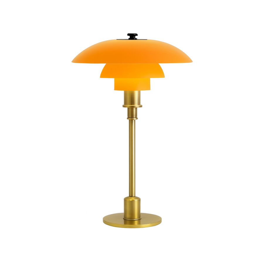 Scandinavian Glass Table Lamp – Layered Nordic Shade