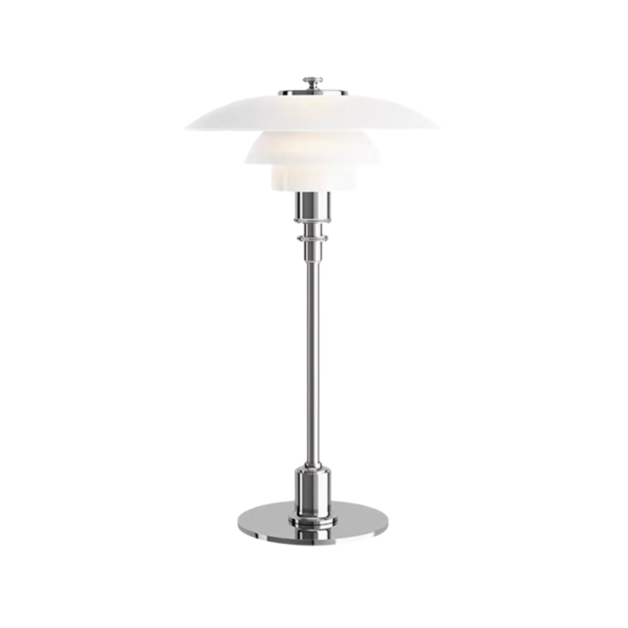 Scandinavian Glass Table Lamp – Layered Nordic Shade