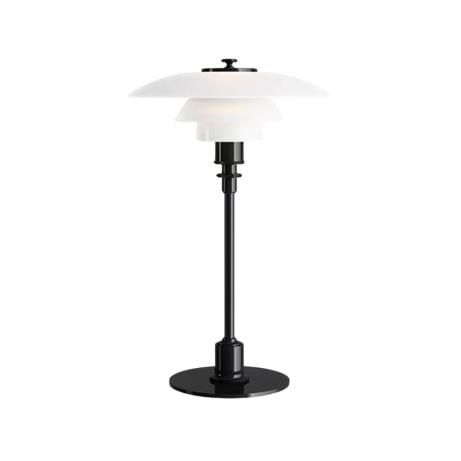 Scandinavian Glass Table Lamp – Layered Nordic Shade