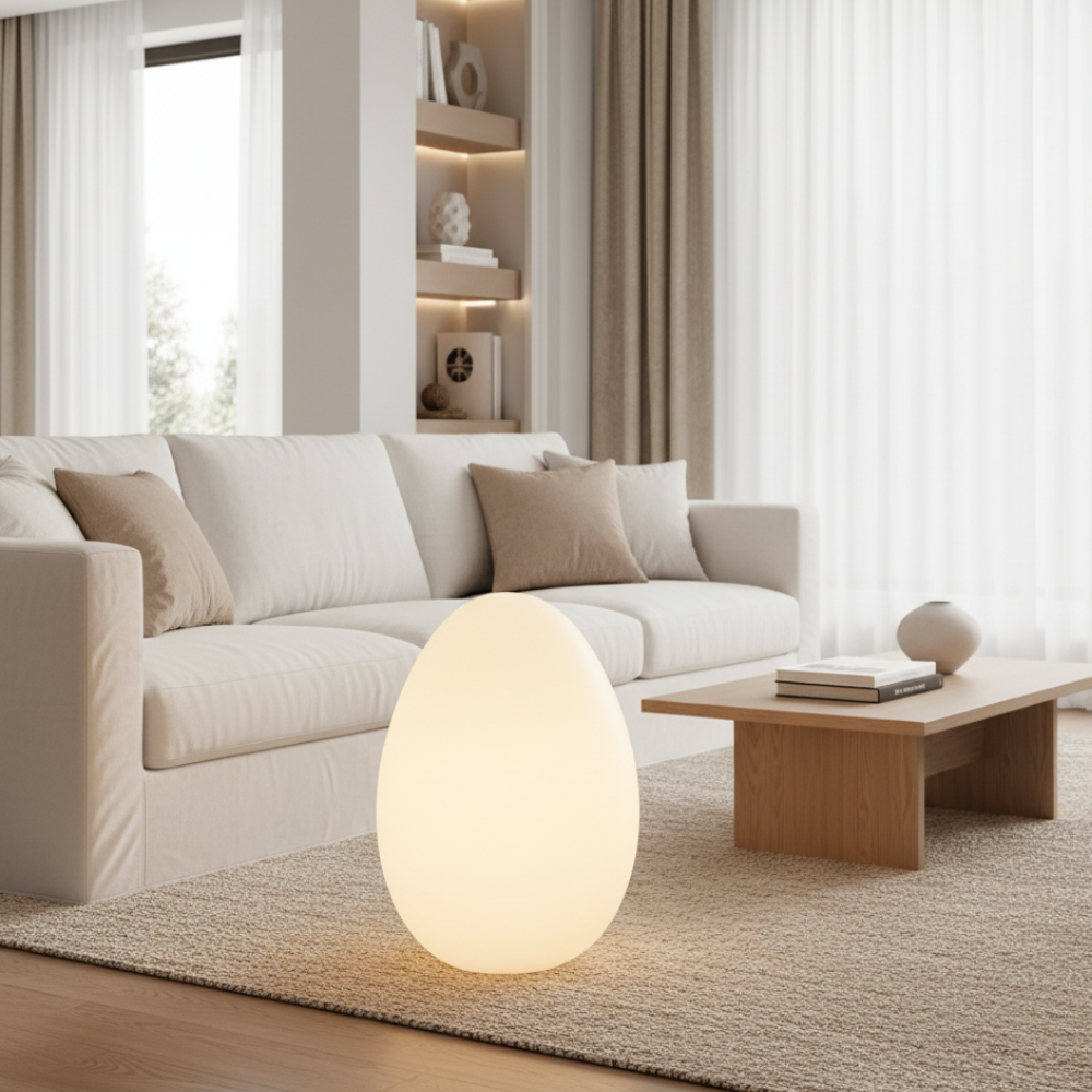 Modern Floor Lamp - Sculptural Egg Minimalist