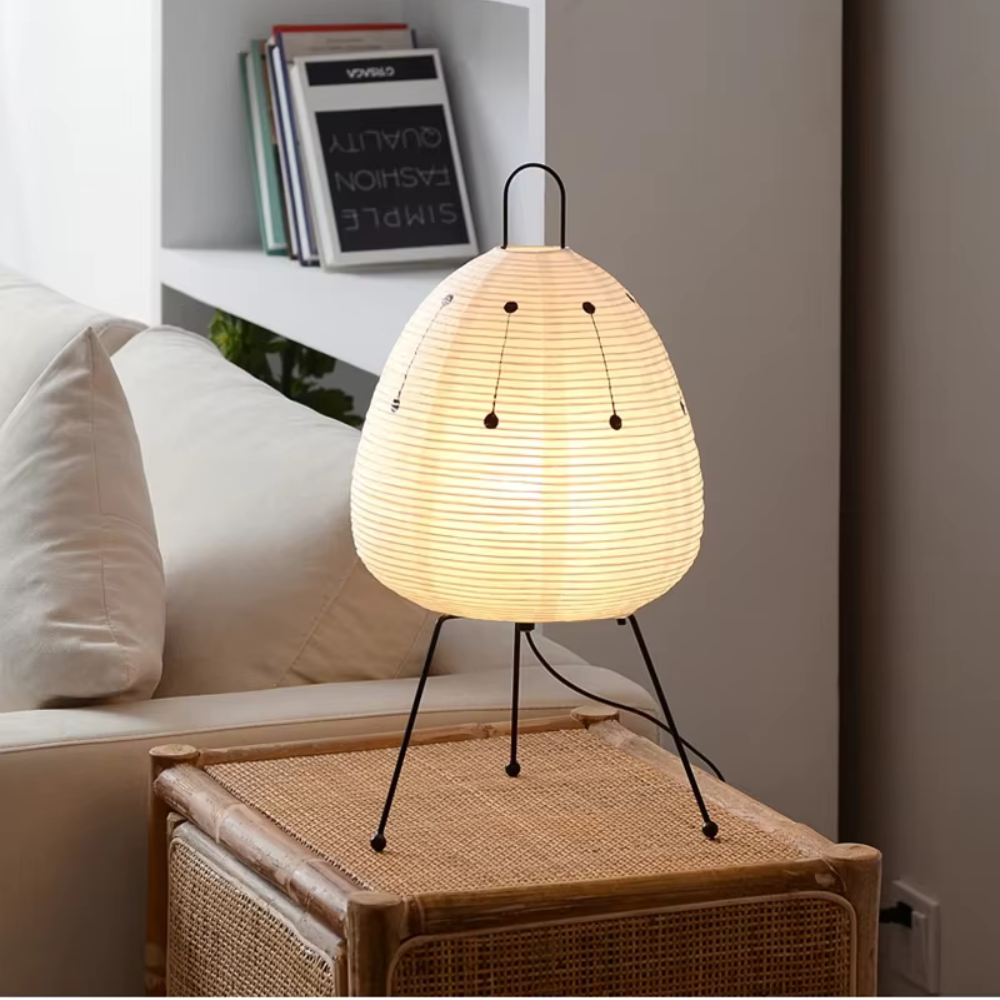 Japanese Rice Paper Floor Lamp – Wood Frame Wabi-Sabi Light