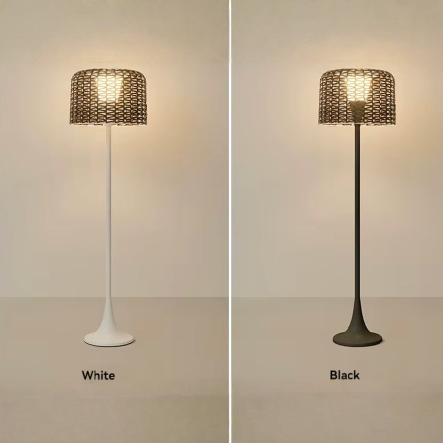 Modern Floor Lamp - Solar Outdoor Rattan Woven