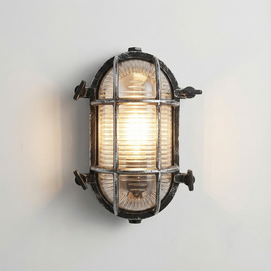 Industrial Outdoor Wall Light – Waterproof Cage Sconce