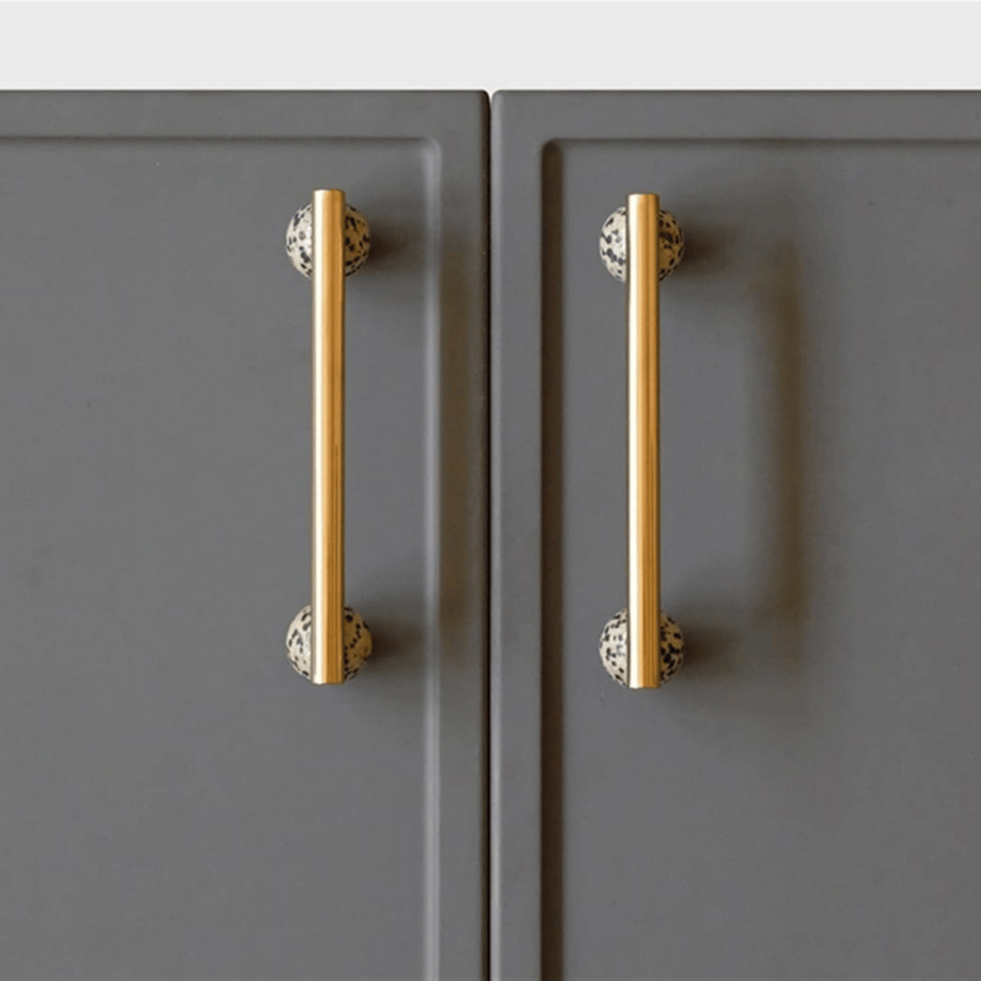 Marble Knob - Satin Brass Cabinet Hardware