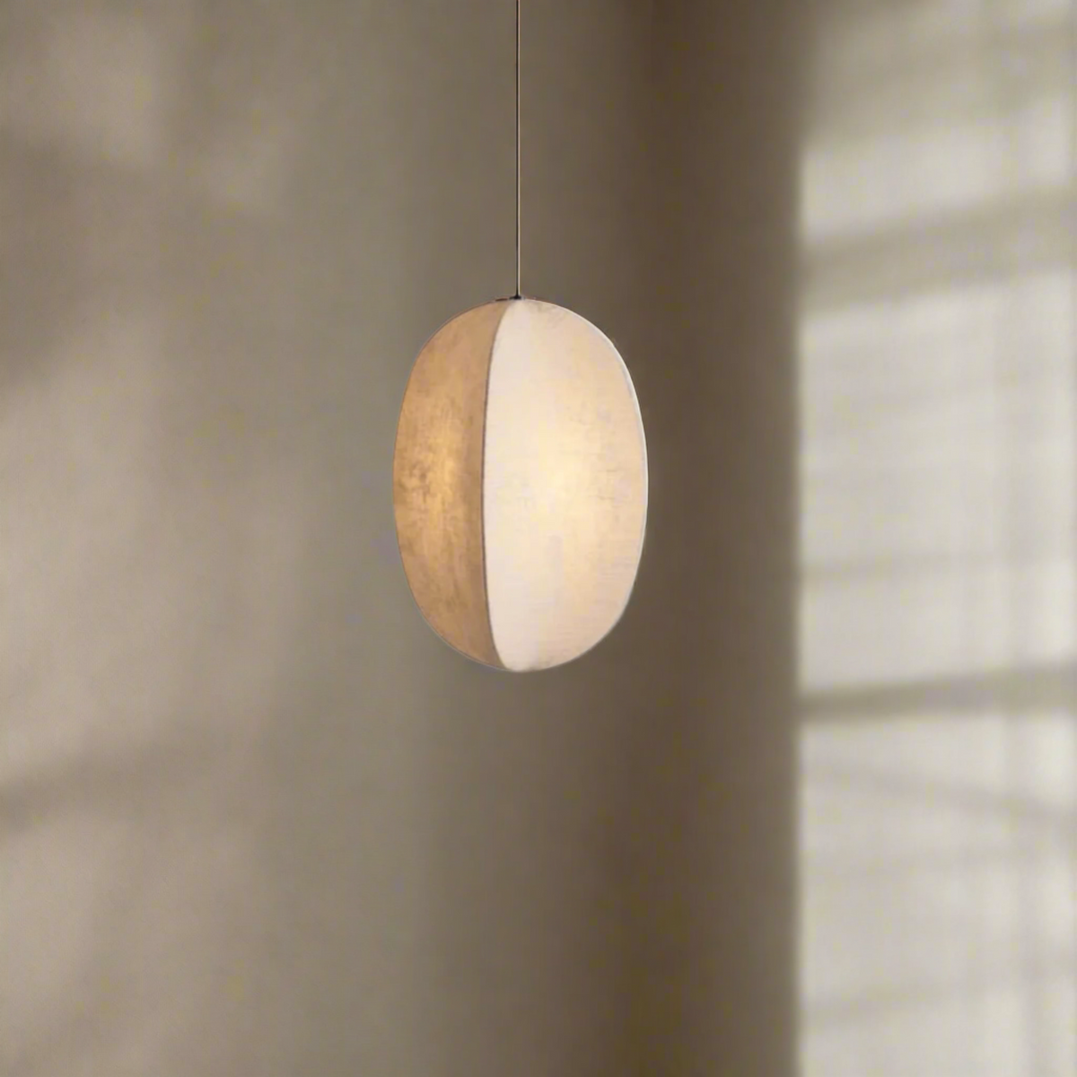 Linen Lantern Pendant Light Modern - Hanging Fixture