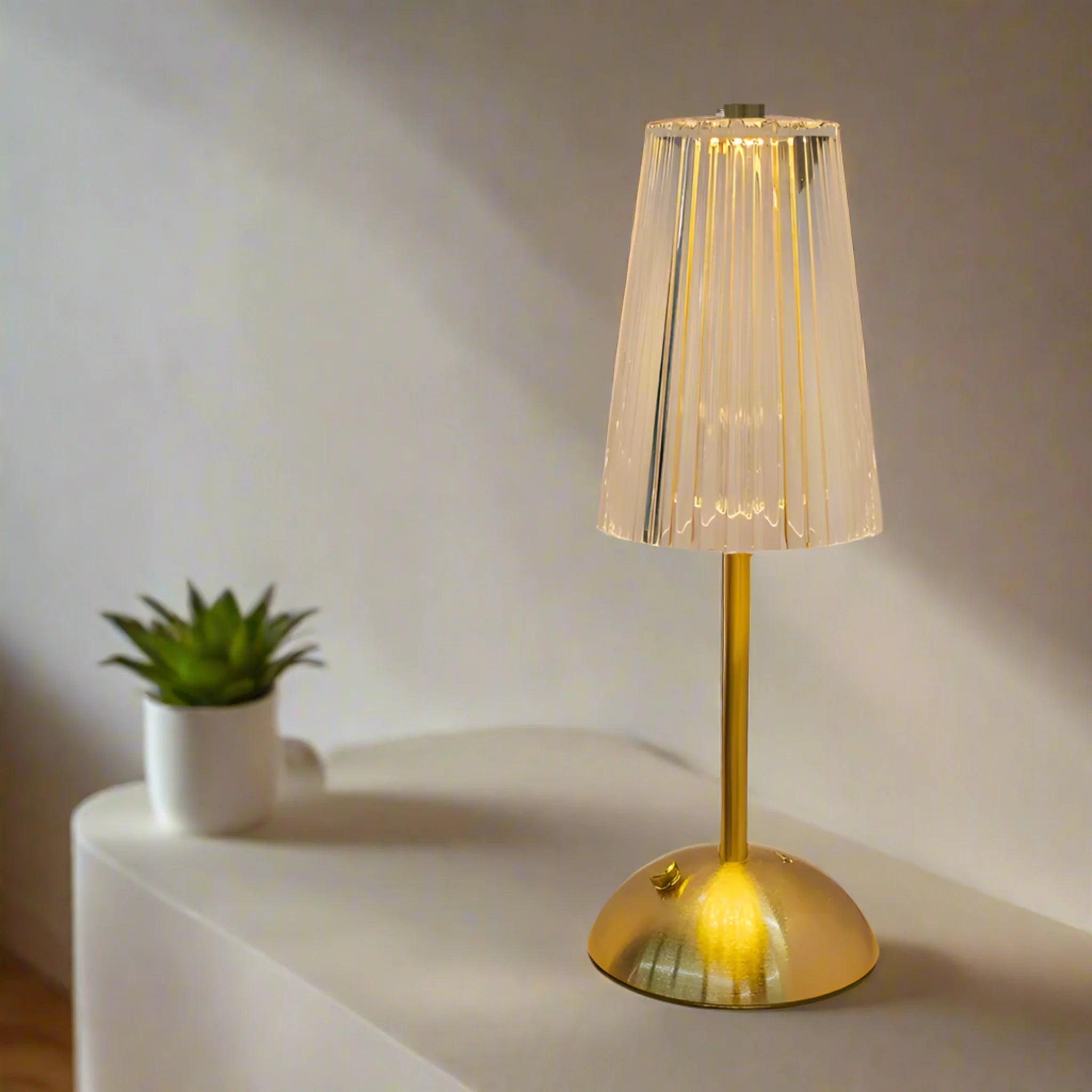 Crystal Table Lamp Rechargeable - Touch Control LED