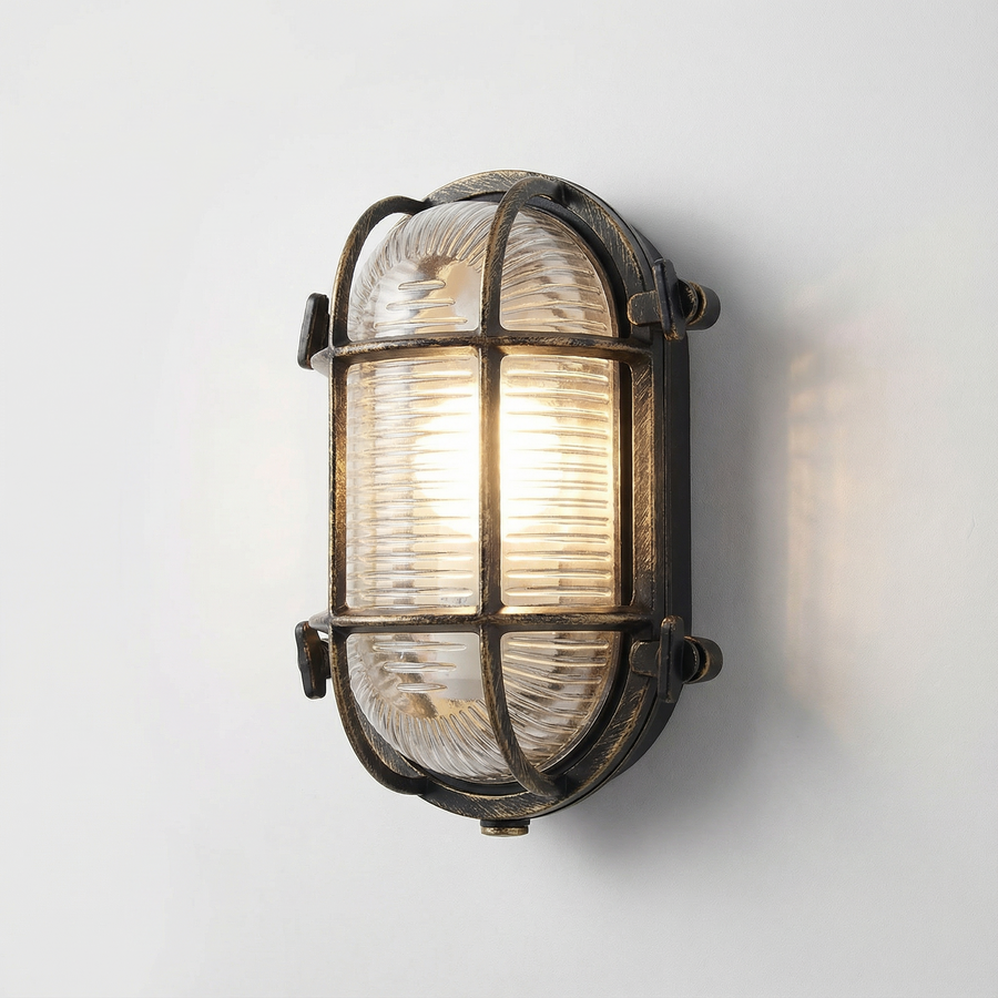 Industrial Outdoor Wall Light – Waterproof Cage Sconce