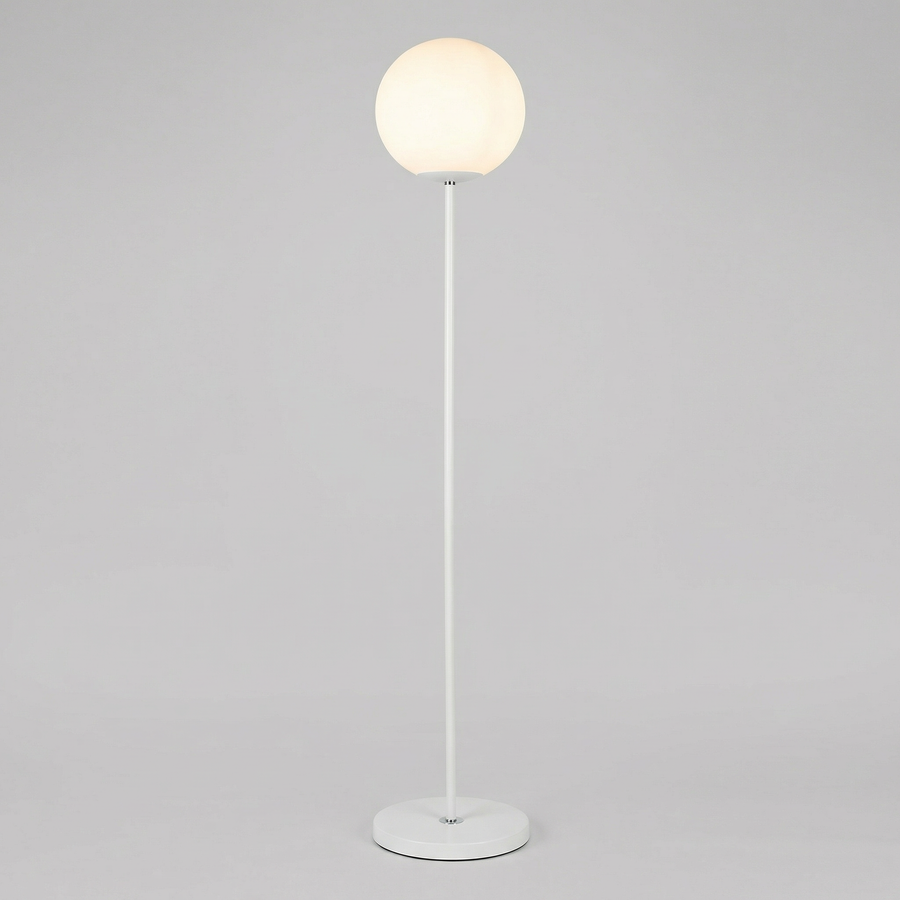 Nordic Globe Floor Lamp – Frosted Shade, Black or White