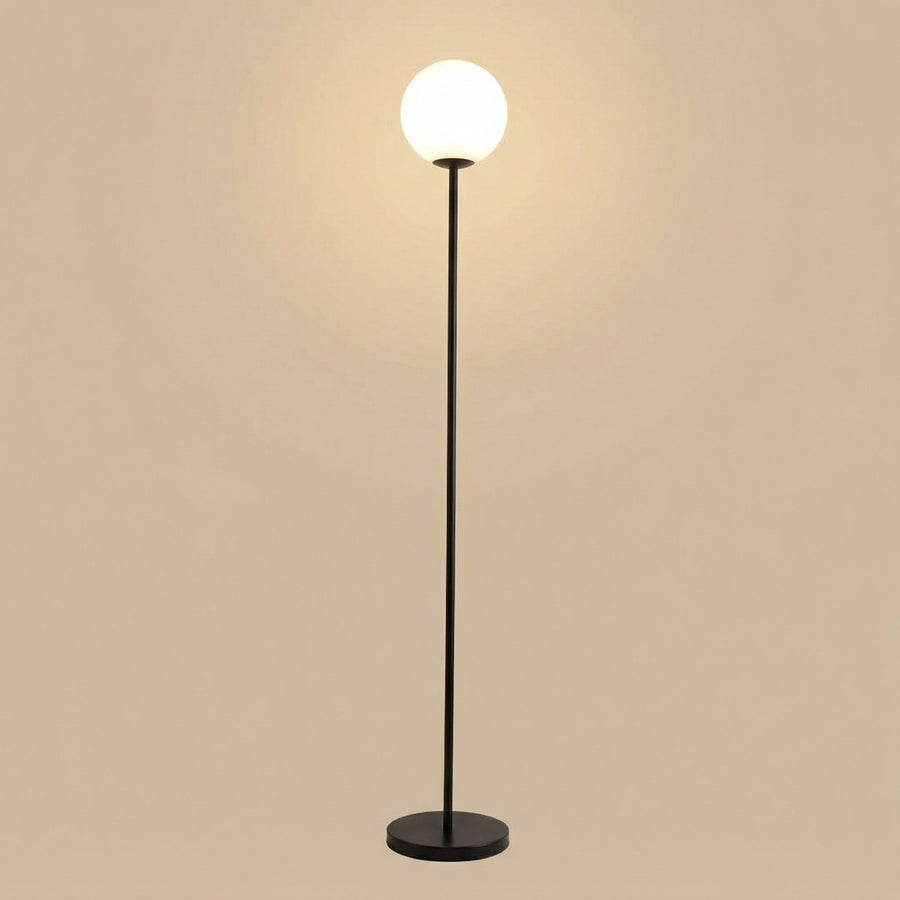 Nordic Globe Floor Lamp – Frosted Shade, Black or White