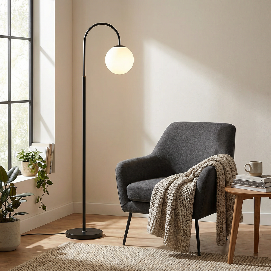 Nordic Moon Globe Floor Lamp – Modern Standing Light