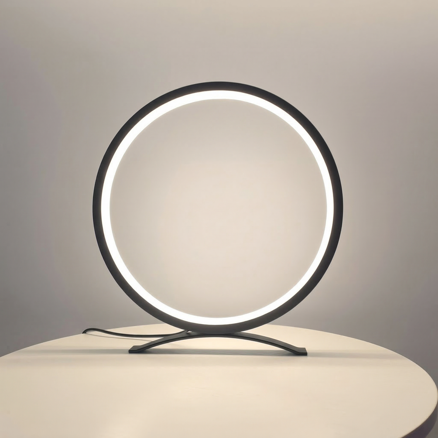 Nordic Ring LED Table Lamp – Modern Halo Bedside Light