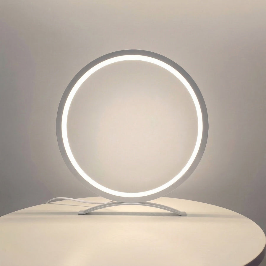 Nordic Ring LED Table Lamp – Modern Halo Bedside Light