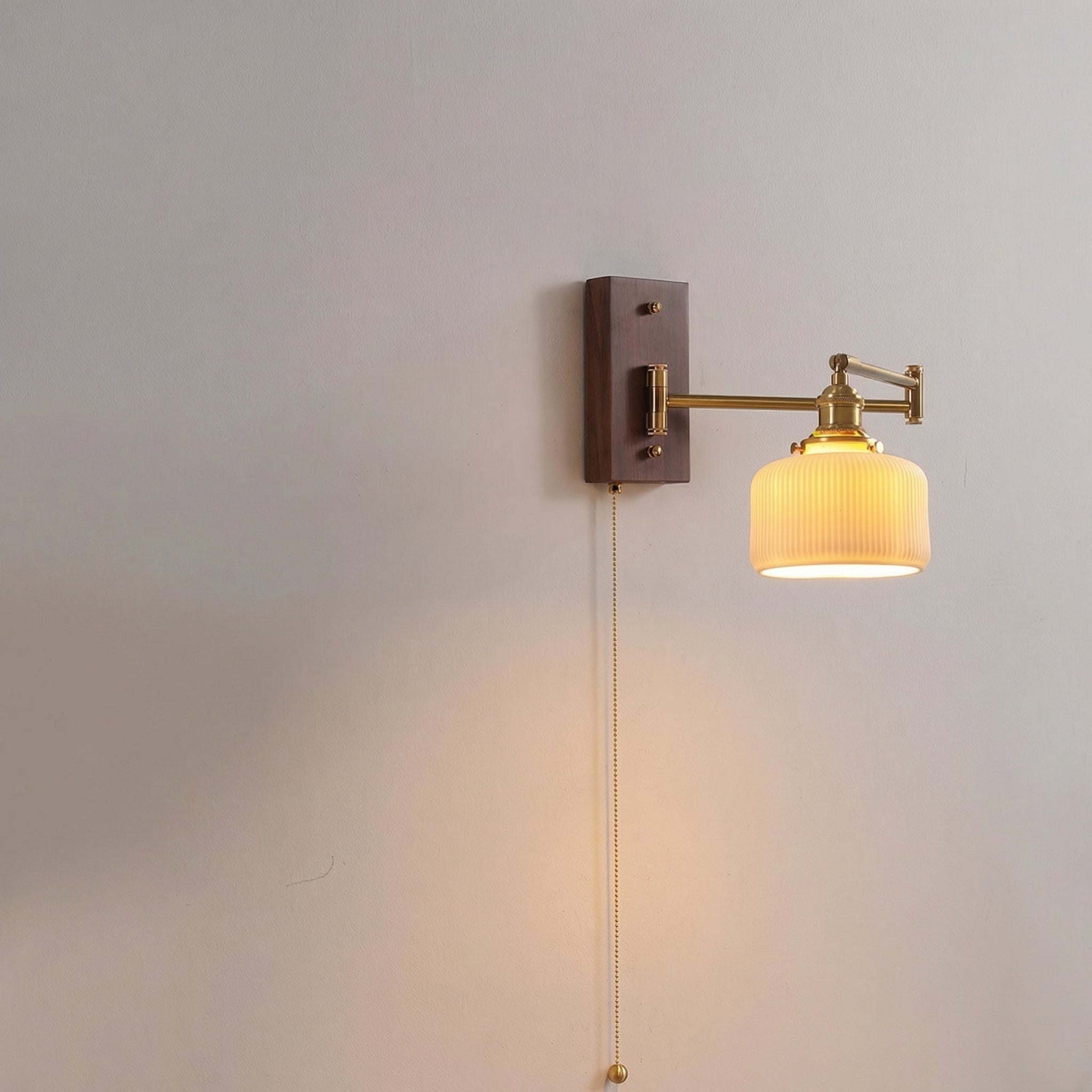 Ceramic Bell Wall Light – Adjustable Brass Arm, Nordic Design