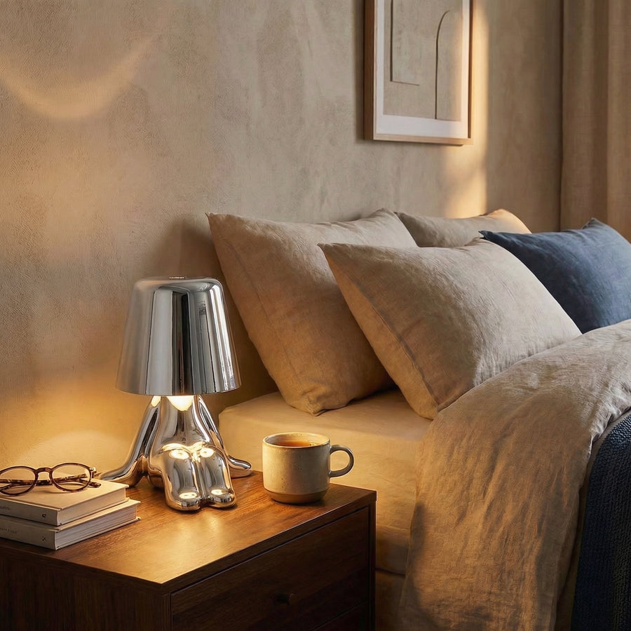 Rechargeable Thinker Table Lamp – USB LED Sculpture Light