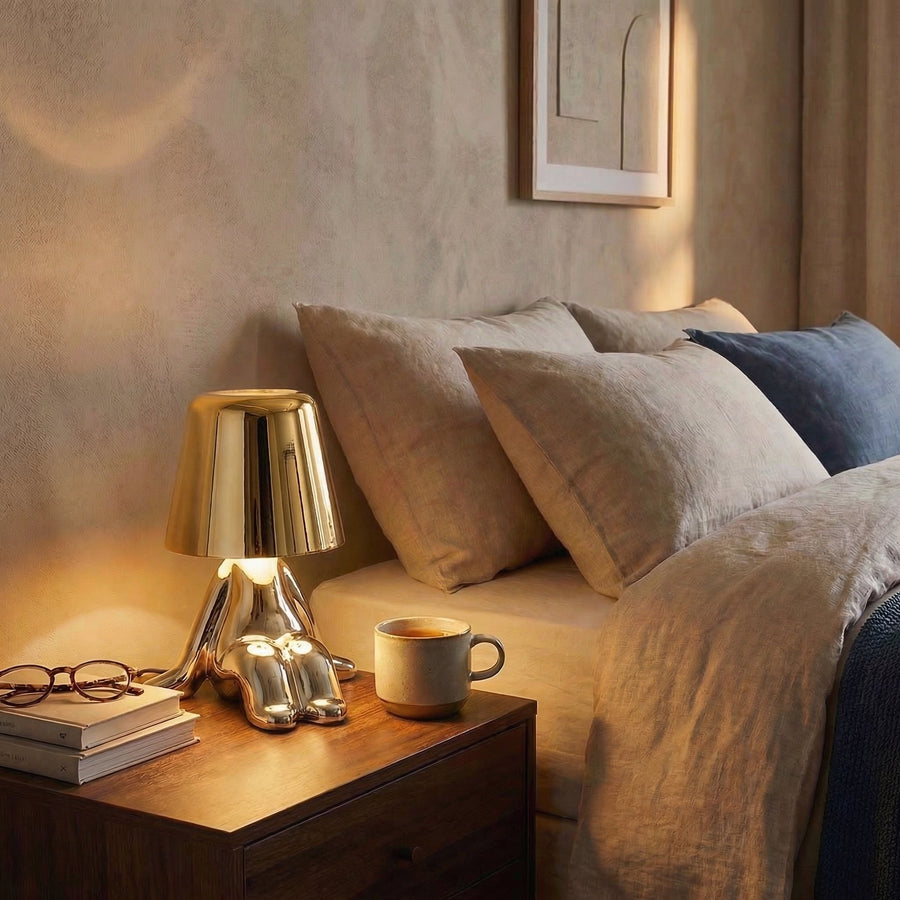 Rechargeable Thinker Table Lamp – USB LED Sculpture Light