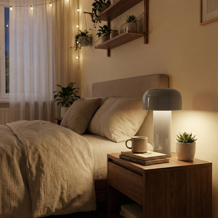 Rechargeable Mushroom Table Lamp – Touch Dimmable LED