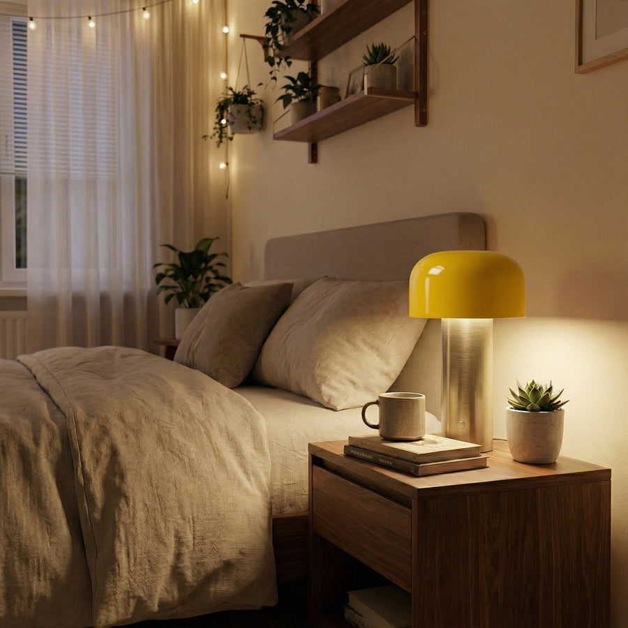 Rechargeable Mushroom Table Lamp – Touch Dimmable LED