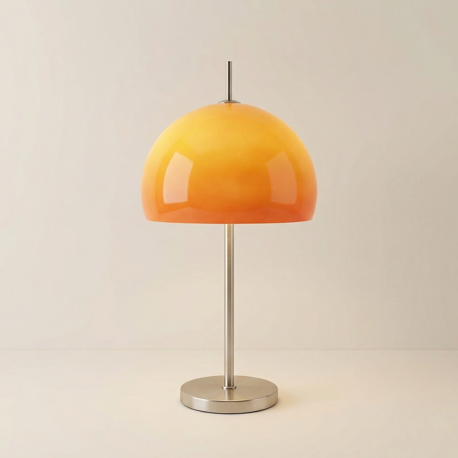 Bauhaus Mushroom Table Lamp – Orange Dome Design