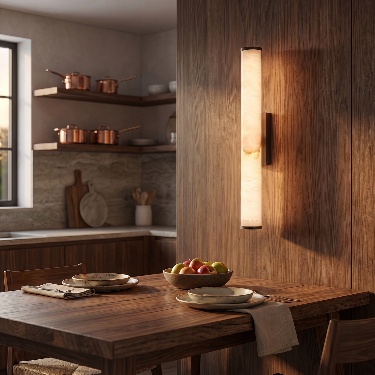 Marble LED Wall Light – Slim Vertical Sconce