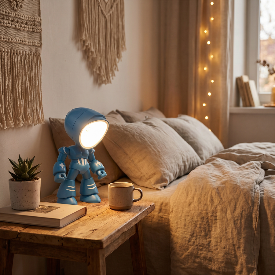Robot LED Night Light – Colourful Bedside Lamp