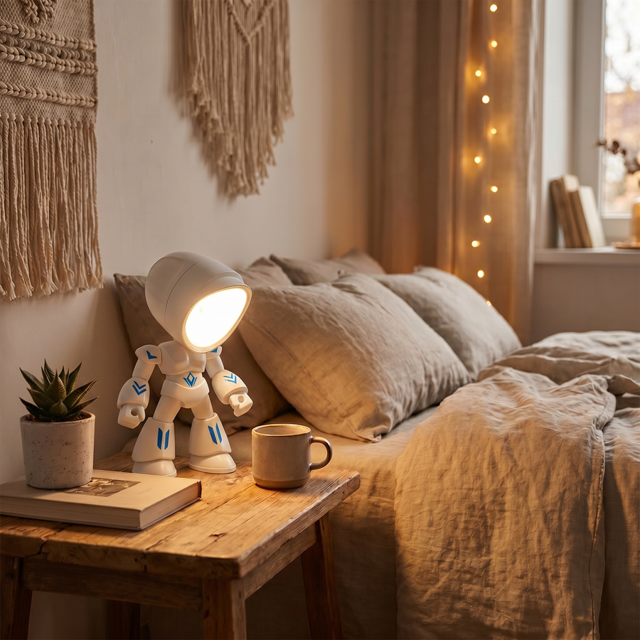 Robot LED Night Light – Colourful Bedside Lamp