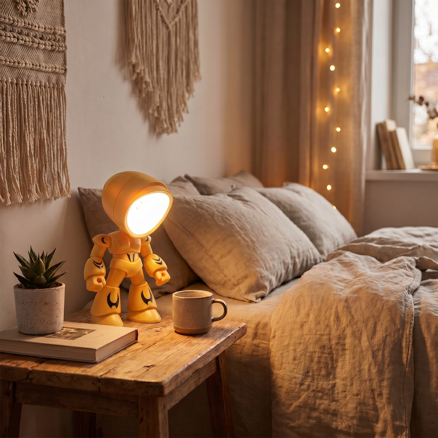 Robot LED Night Light – Colourful Bedside Lamp