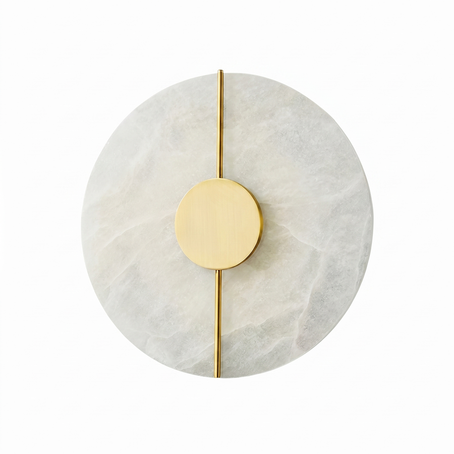 Marble-Effect LED Wall Light – Gold Finish Sconce