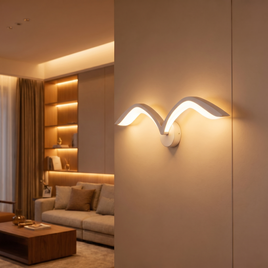 Seagull LED Wall Light – Sculptural Nordic Sconce
